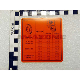 Tableau reglage debit D9 ME708 Amazone