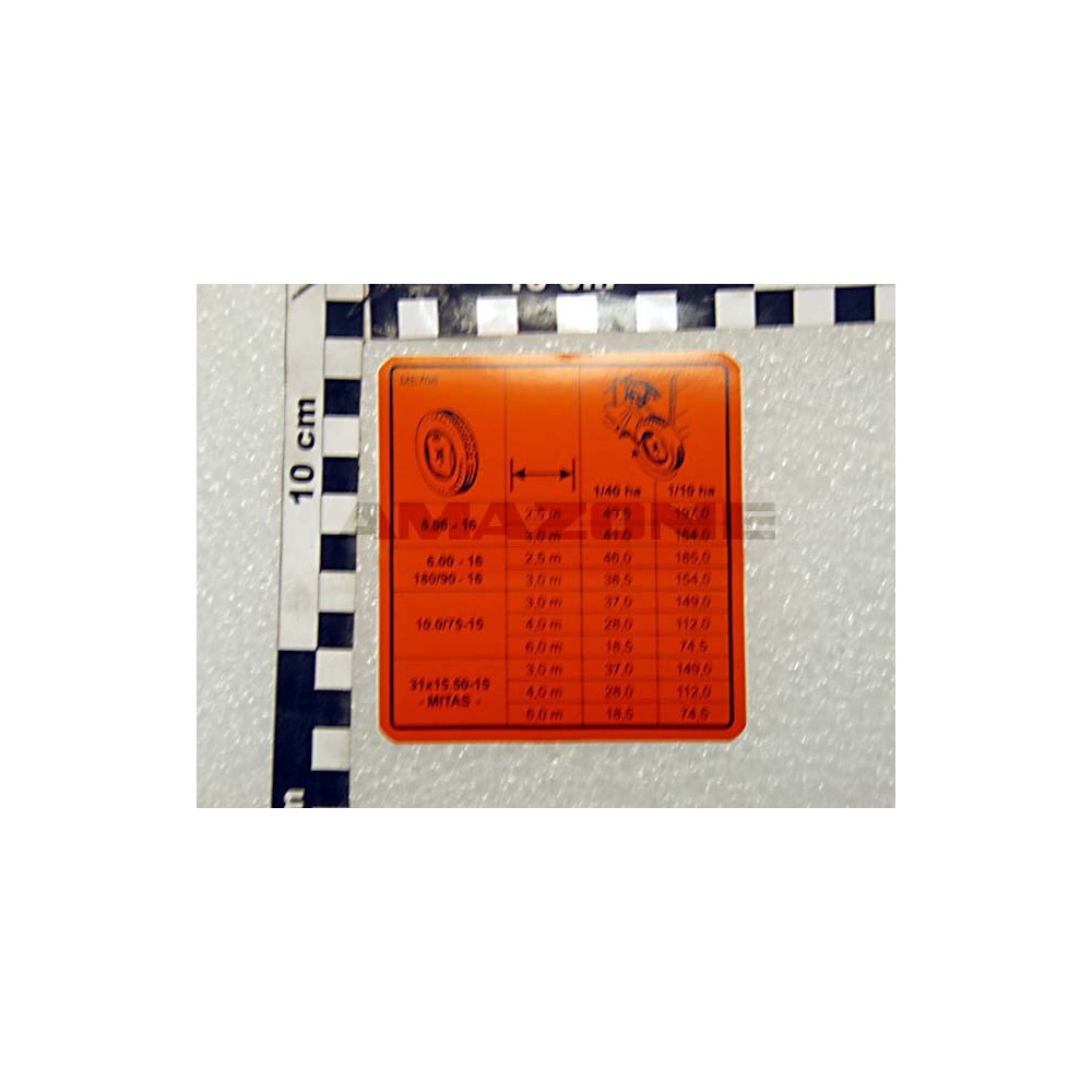 Tableau reglage debit D9 ME708 Amazone
