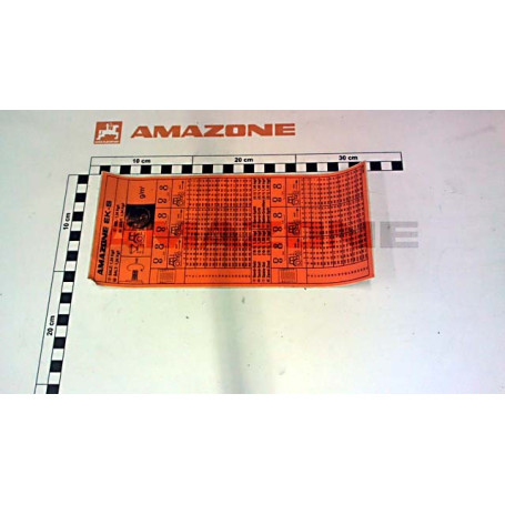 Autocollant tableau de réglage EKS Réf. ME719 - AMAZONE Autocollant tableau de réglage EKS Réf. ME719 - AMAZONE