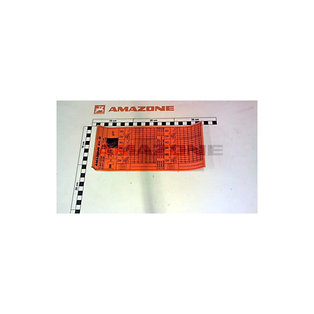 Autocollant tableau de réglage EKS ME719 Amazone