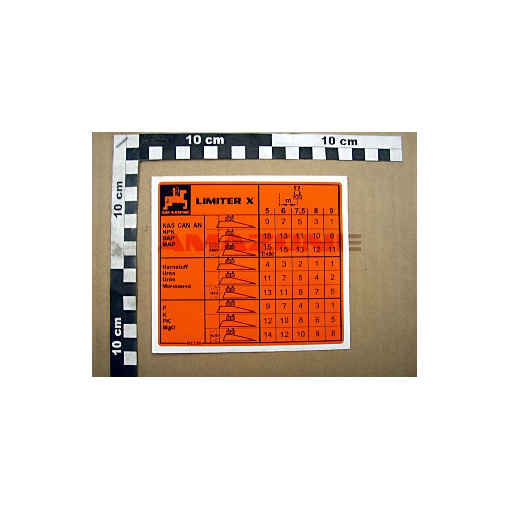 Autocollant limiter X ME730 Amazone