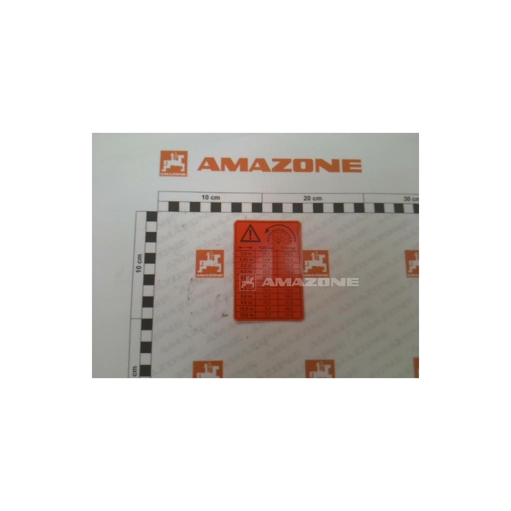 Autocollant d'etalonage ME891 Amazone