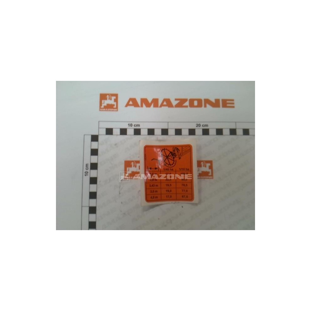 Autcollant tab.reglage AD25/4000 ME894 Amazone