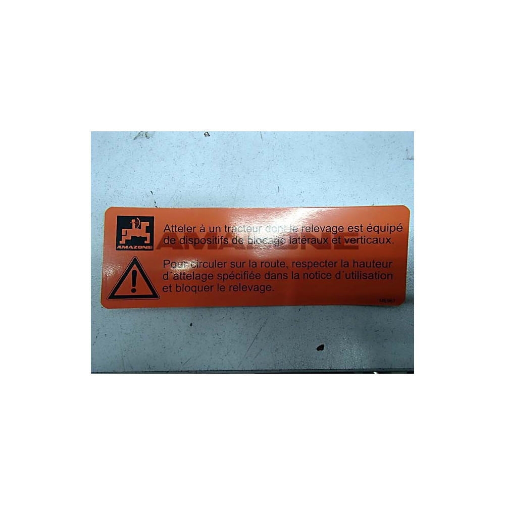 Autocollant AV securite ME967 Amazone