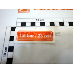Autocollant 1.6 BAR / 23 PSI Réf. ME973 - AMAZONE Autocollant 1.6 BAR / 23 PSI Réf. ME973 - AMAZONE