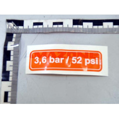Autocollant 3.6 BAR / 52 PSI Réf. ME981 - AMAZONE Autocollant 3.6 BAR / 52 PSI Réf. ME981 - AMAZONE
