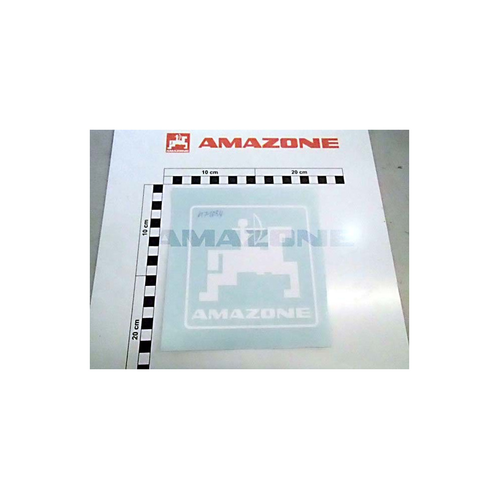 Autocollant logo blanc 125X125 MF1034 Amazone
