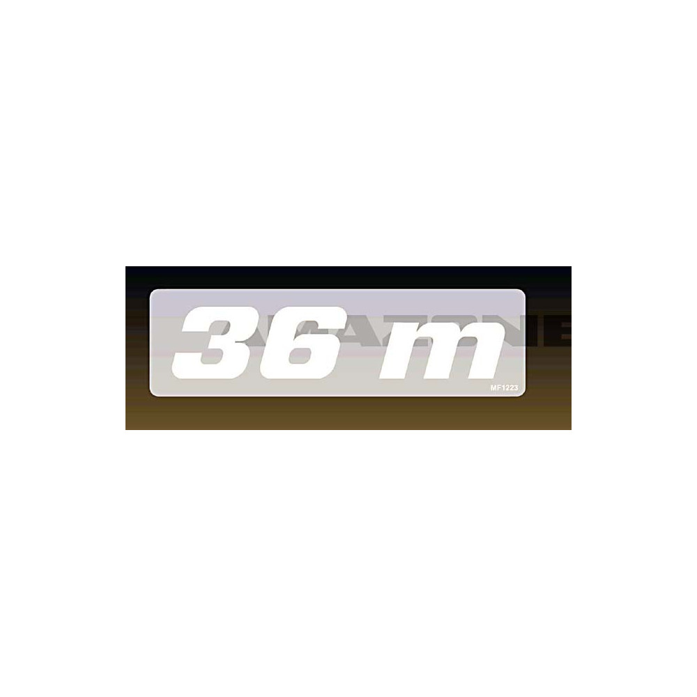 Autocollant 36M blanc ( L3 ) MF1223 Amazone