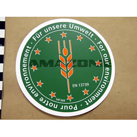 Autocollant norme EN13739 ZAM envi MF368 Amazone