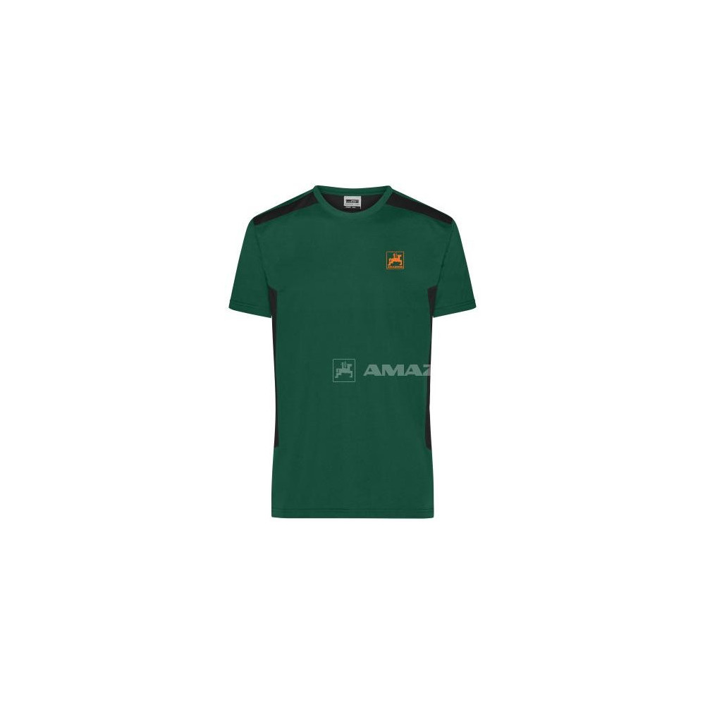 T-SHIRT homme vert et noir T S ML1789 Amazone