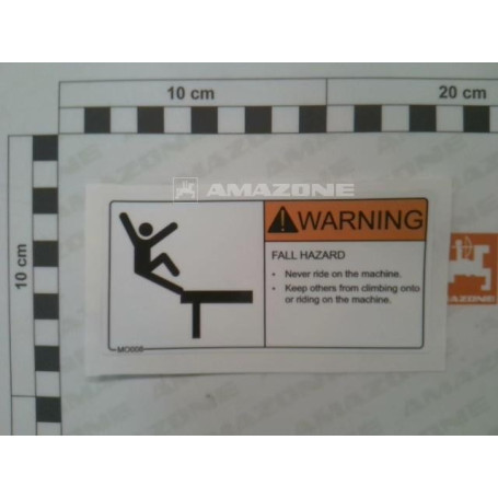 Autocollant avertissement chute Réf. MO008 - AMAZONE Autocollant avertissement chute Réf. MO008 - AMAZONE