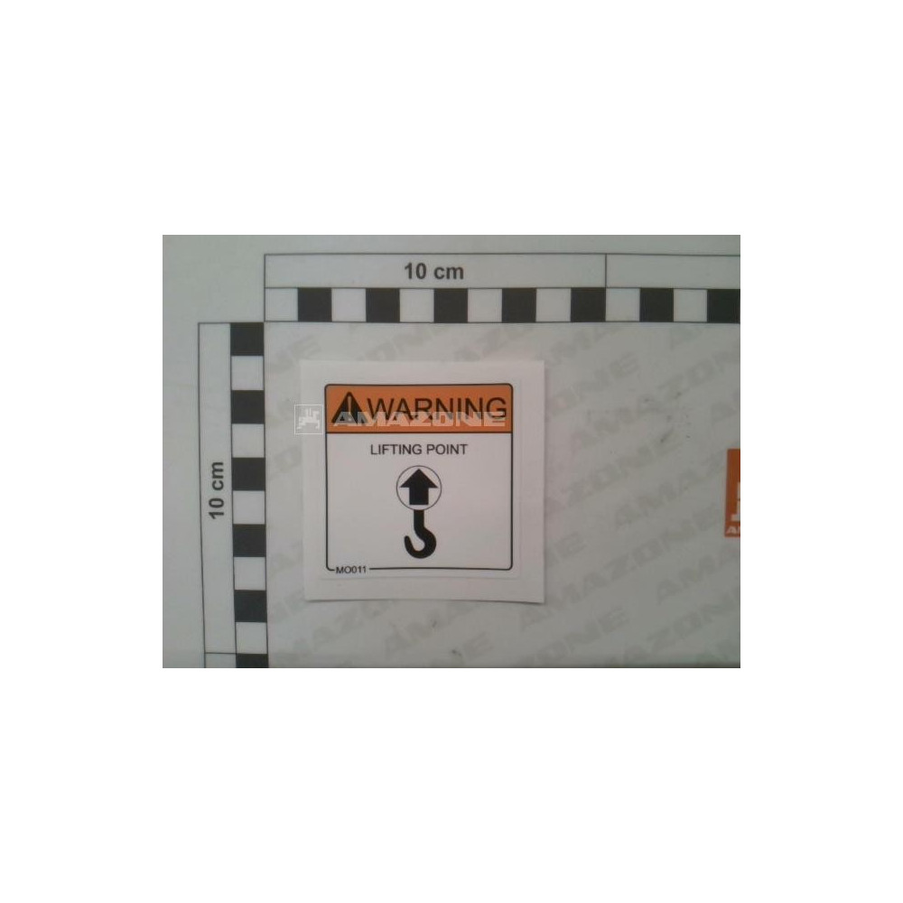 Autocollant avertissement fixation MO011 Amazone