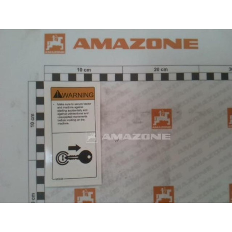 Autocollant avertissement CLÉ Réf. MO046 - AMAZONE Autocollant avertissement CLÉ Réf. MO046 - AMAZONE