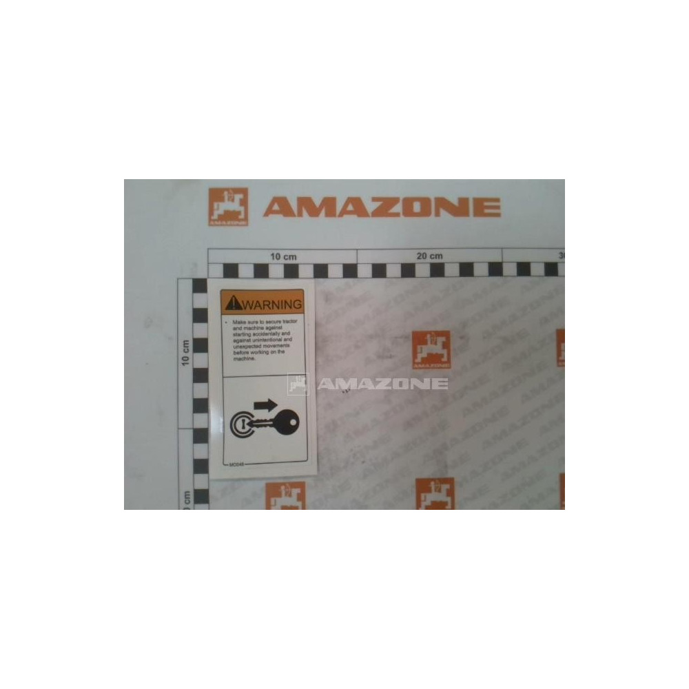 Autocollant avertissement CLÉ MO046 Amazone