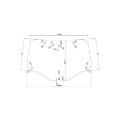 Verre Ford TSA & Case MXU 7 Trous Arrière pour MASSEY FERGUSON