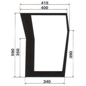 Vitre avant inférieure G pour MASSEY FERGUSON