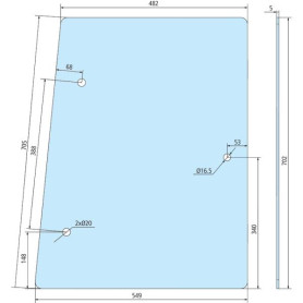 Vitre latérale L & R Deutz Agroprima Agroxtra DX3 pour DEUTZ